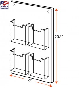 4 Pocket Wall Mount Holder 