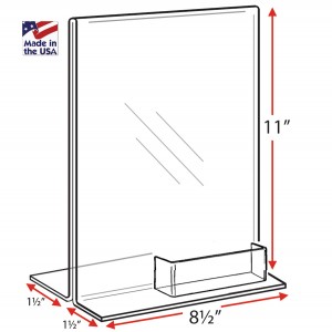 Bottom Loading Ad Frame with Biz Card Pocket 