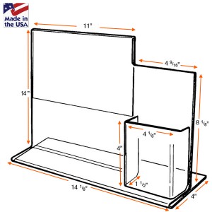 Acrylic Counter Sign Holder with Pocket