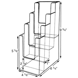 Clear 4 Tiered Brochure Holders