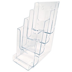 4 Tiered Brochure Holders with Biz Card Pocket 