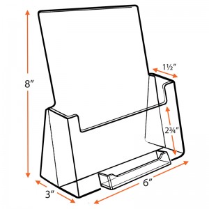  BLACK Pamphlet Holder with Business Card Pocket
