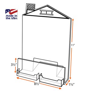 House Shaped Easel with 2 Biz Card Holders